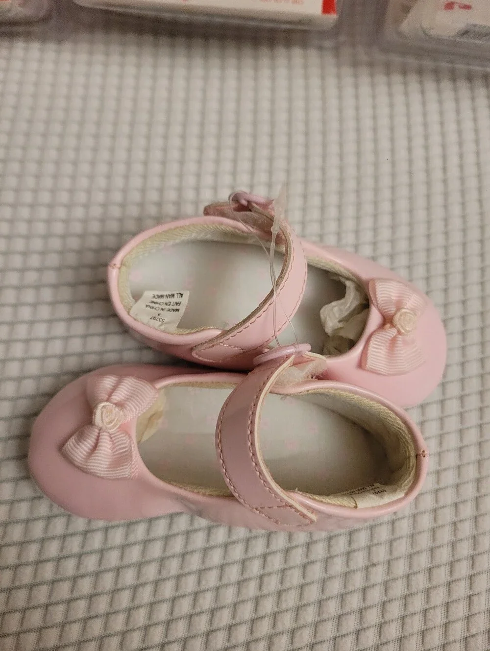 Pink Bow Mary Jane Baby Shoes, Size 1, 2 And 3